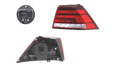 Stop spate lampa Volkswagen Golf 7 (5k), 01.2017-, spate, Dreapta, Hatchback, partea exterioara; LED, VALEO