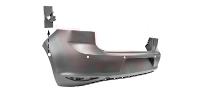 Bara spate VW Golf 7 (5k), 2017-, Model Hatchback, cu gauri pentru senzori asistenta parcare, cu gauri pentru Senzori de parcare (PDC); grunduit, Aftermarket