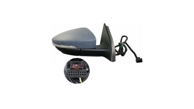 Oglinda exterioara Volkswagen Passat (B7 (36)), 11.2010-2015, Dreapta, reglare electrica; grunduit; incalzita; geam convex; cromat; 6 pini; cu semnalizare