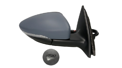 Oglinda usa exterioara VW Passat (B7 (36)), 11.2010-2015, partea Dreapta, reglare electrica; grunduit; incalzit; sticla convexa; geam cromat; 16 gauri / 7 pini; cu Lucas; cu lampa perimetru; NMQK55, Aftermarket