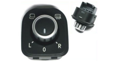Buton reglare oglinzi, comutator Seat Alhambra (7n), 06.2010-, Vw Sharan (7n), 04.2010-, Golf 6 Plus, 01.2009-, Tiguan (5n), 09.2007-04.2011, cu functie pliere; cu functie incalzire