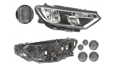Far Volkswagen Passat (B8), 08.2014-, fata, Dreapta, H7+H9+WY21W; electric; cu motor, DEPO