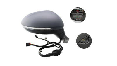 Oglinda exterioara Volkswagen Passat (B8), 08.2014-, Dreapta, reglare electrica; grunduit; incalzita; cu functie detectie unghi mort; geam convex; cromat; 9 pini; cu semnalizare; cu lampa perimetru, View Max