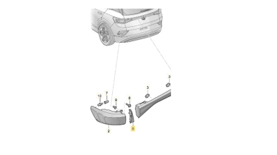 Ornament lampa spate VOLKSWAGEN ID.4, 12.2020-, partea Stanga, OEM/OES, pentru lampa exterioara;
