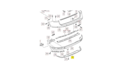 Bara spate VW TOUAREG (7P5), 06.2014-06.2018, negru; inferior