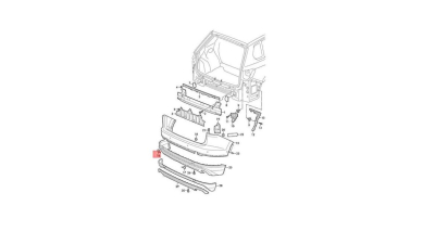 Ornament carlig de remorcare VW TOUAREG, 05.2018-, spate, partea stanga,