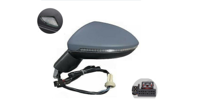 Oglinda exterioara Volkswagen Golf Sportsvan, 02.2014-, Stanga, reglare electrica; grunduit; incalzita; geam asferic; cromat; pliere electrica; 11 pini; baza oglinda negru, cu semnalizare; cu lampa perimetru, View Max