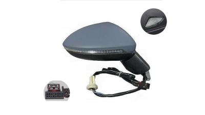 Oglinda exterioara Volkswagen Golf Sportsvan, 02.2014-, Dreapta, reglare electrica; grunduit; incalzita; geam convex; cromat; pliere electrica; memorie; 15 pini; baza oglinda negru, cu semnalizare; cu lampa perimetru, View Max