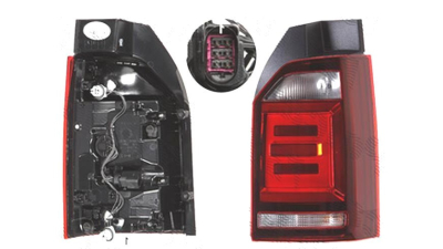 Stop spate lampa Volkswagen Transporter/Multivan (T6), 04.2015-06.2016, spate, Dreapta, 1 usa spate, LED+W16W; fumuriu; cu suport becuri, HELLA,