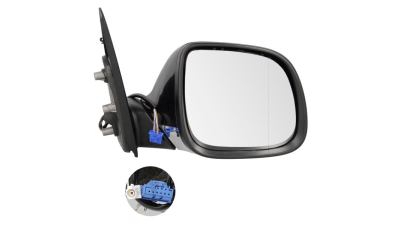 Oglinda exterioara Volkswagen Amarok (N817), 2012-, Dreapta, reglare electrica; grunduit; incalzita; geam convex; cromat; 5 pini; cu radio aerial, View Max