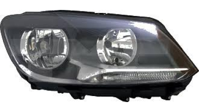 Far Vw Caddy 3/Life (2k), 06.2010-, Vw Touran (1t3), 07.2010-, Electric, tip bec H15+H7, omologare ECE, cu motor, cu lumini de zi, 1T1941006D; 1T1941006F; 1T1941006G; 1T1941006H, Dreapta