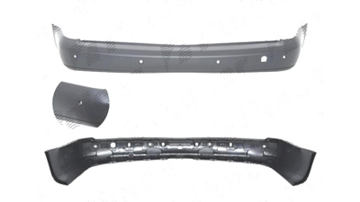 Bara spate Volkswagen Caddy Iii/Life (2k), 06.2010-06.2015, lung, cu gauri pt. senzori parcare; gri-inchis