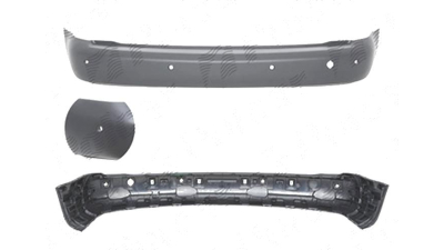 Bara spate Volkswagen Caddy Iii/Life (2k), 06.2010-06.2015, cu gauri pt. senzori parcare; gri-inchis