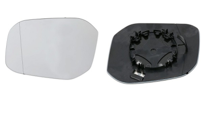 Geam oglinda exterioara cu suport fixare Volkswagen Caddy 3 (2k), 06.2015-, Stanga, incalzita; geam asferic; cromat
