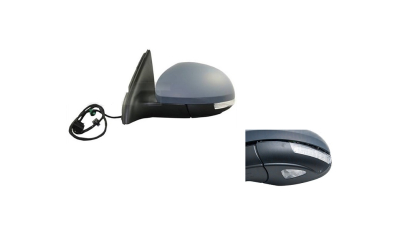 Oglinda usa exterioara VW Tiguan (5n2), 04.2011-05.2016, partea Stanga, reglare electrica; grunduit; incalzit; sticla asferica; rabatabil; cu Lucas; cu lampa perimetru, Aftermarket