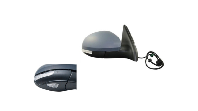 Oglinda usa exterioara VW Tiguan (5n2), 04.2011-05.2016, partea Dreapta, reglare electrica; grunduit; incalzit; sticla convexa; rabatabil; cu Lucas; cu lampa perimetru, Aftermarket