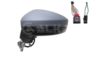 Oglinda usa exterioara VW Tiguan, 05.2016-, partea Stanga, reglare electrica; grunduit; incalzit; sticla asferica; rabatabil; memorie; 15 pini; cu lampa indicatoare LED; cu lampa perimetru, View Max