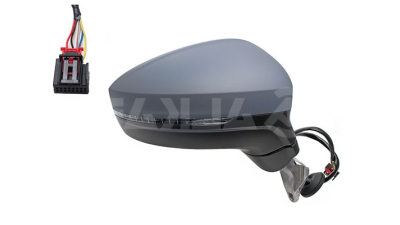 Oglinda usa exterioara VW Tiguan, 05.2016-, partea Dreapta, reglare electrica; grunduit; incalzit; sticla convexa; 6 pini; cu lampa indicatoare LED, View Max