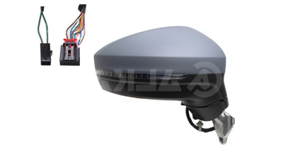 Oglinda usa exterioara VW Tiguan, 05.2016-, partea Dreapta, reglare electrica; grunduit; incalzit; sticla convexa; rabatabil; memorie; 15 pini; cu lampa indicatoare LED; cu lampa perimetru, View Max