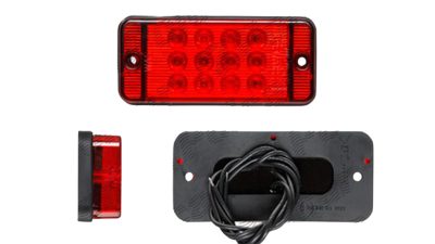 Lampa ceata spate Universal, 12/24V 107x46x23mm cu LED, omologare ECE, fixare cu surub, rosie,, 