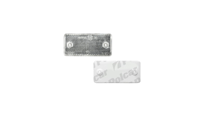 Catadioptru reflectorizant alb universal BestAutoVest partea dreapta/stanga , 89x40x6mm , dreptunghiular , distanta intre gauri 70mm, 1 buc.