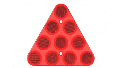 Triunghi reflectorizant BestAutoVest omologat ECE, inaltime 140mm, fixare cu suruburi, culoare rosu