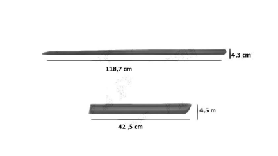 Set bandouri usi laterale Fiat 500 (312) 03.2007-08.2015 partea stanga fata/spate (2buc), negre