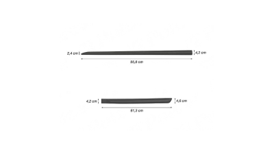 Set bandouri usi laterale Suzuki SX4 2006-2013, Honda Jazz / Fit 09.2015-, Mitshubishi ASX (GA) 01.2010-, Kia Sportage (QL) 09.2015-, partea dreapta fata/spate (2buc), negre, lungime 95, 8/61, 3 cm