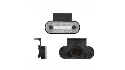 Lampa pozitie gabarit 12/24V; oval; fixare cu holsurub; LED; alb; cu mounting parts; cu cabluri; Latime: 115 mm; Inaltime: 41 mm; adancime: 20 mm;