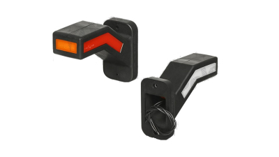 Lampa pozitie gabarit si semnalizare 12/24V; pe brat; dreptunghiular; fixare cu holsurub; LED; rosu-alb-galben; 