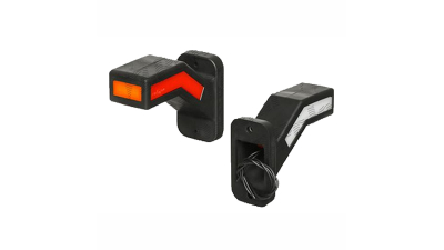 Lampa pozitie gabarit si semnalizare 12/24V; pe brat; dreptunghiular; fixare cu holsurub; LED; rosu-alb-galben;