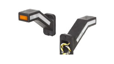 Lampa pozitie gabarit si semnalizare 12/24V; indicator dinamic; fixare cu holsurub; LED; rosu-alb-galben;