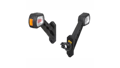 Lampa pozitie gabarit si semnalizare 12/24V; pe brat; cu cablu; LED; rosu-alb-galben; Latime: 169 mm; Inaltime: 178 mm; adancime: 37 mm;