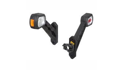 Lampa pozitie gabarit si semnalizare 12/24V; pe brat; cu cablu; LED; rosu-alb-galben; Latime: 169 mm; Inaltime: 178 mm; adancime: 37 mm;