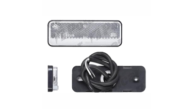 Lampa pozitie LED 12/24V; cu element reflectorizant; cu cablu; dreptunghiular; insurubate in suport; LED; alb; 102x35x12 mm; , 