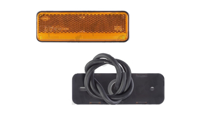 Lampa pozitie gabarit 12/24V dreptunghiulara cu LED portocalie, adancime 12 mm, inaltime 35 mm, latime 102 mm, fixare cu holsurub
