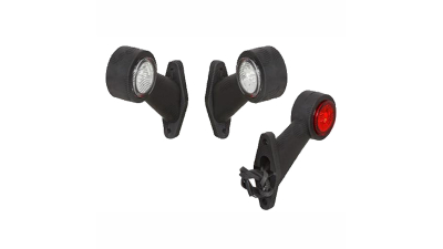 Lampa pozitie gabarit si semnalizare 12/24V; cu cablu; cu suport; LED; carcasa neagra, rosu-alb;