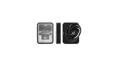 Lampa gabarit BestAutoVest 99LO353E, 12/24V; cu element reflectorizant; dreptunghiular; montare surub cu spatiu 45mm; 9xLED; alb; cu accesorii asamblare; Latime: 60 mm; Inaltime: 46 mm; Adancime: 15 mm; ECE;