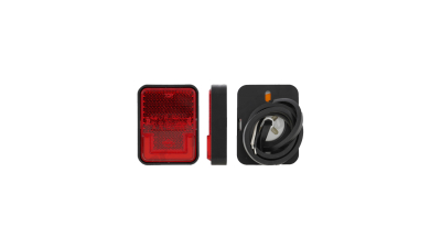 Lampa gabarit BestAutoVest 99LO355E, 12/24V; cu element reflectorizant; dreptunghiular; montare surub cu spatiu 45mm; 9xLED; rosu; cu accesorii asamblare; Latime: 60 mm; Inaltime: 46 mm; Adancime: 15 mm; ECE;