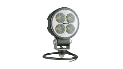 Proiector de lucru 12/24V; 15W; 1000 lumeni; cablu 0,5m; Unghi raza lumina 58 grade; carcasa aluminiu; cu cablu; rotund; cu suport; 4xLED; adancime: 72 mm; Diametru: 87 mm; 1 buc.