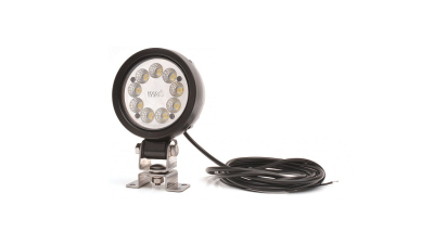 Proiector de lucru 12/24V; 20W; 2000 lm; carcasa aluminiu; cu cablu; rotund; cu suport; 36xLED; carcasa neagra; 1 buc.