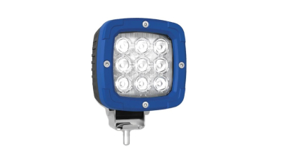 Proiector de lucru 34W, 12/24/48V, carcasa neagra, rama albastra, 9xLED, cu suport, dreptunghilara, 2800 lm; carcasa aluminiu; 6000K; cu cablu 1,5 m; adancime 74 mm, inaltime 100 mm, latime 100 mm, gaura de 8 mm, 1 buc.