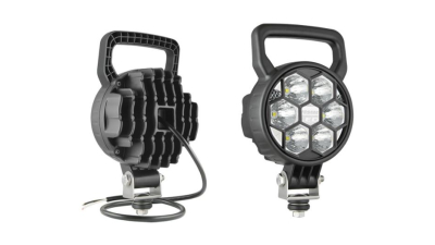 Proiector de lucru 29W, 12/24V, 6xLED, cu suport, 2500 lm; faza lunga; lungime cablu 0,5m; unghi raza lumina 4 grade; lumina spot; adancime 74 mm, Diametru 117 mm, inaltime 203 mm, gaura de 8 m, 1 buc.