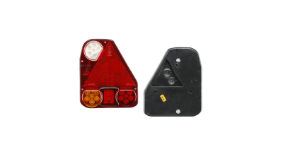 Stop spate lampa Universal, spate, omologare ECE, 12/24V,140mm, 173,1x206,5x54,5mm, cu lampa ceata spate, led, surub 150mm suport, cu reflector triunghi,, Dreapta