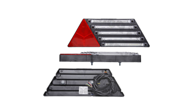 Stop spate lampa Universal, spate, omologare ECE,12/24V, 414x145x52mm, led, cu reflector triunghi,, Stanga