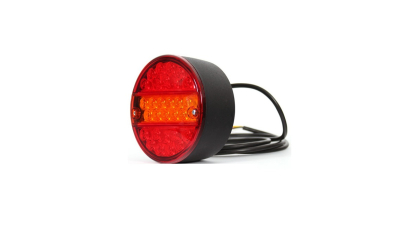 Stop lampa spate rotunda cu LED 12/24V fara lampa numar; semnal galben; adancime: 78 mm; Diametru: 142 mm; stanga=dreapta, 1 buc
