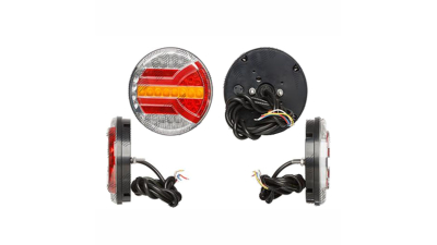 Stop lampa spate rotunda cu LED 12/24V; indicator dinamic; rotund; fixare cu holsurub; adancime: 38 mm; Diametru: 140 mm; stanga=dreapta, 1 buc.