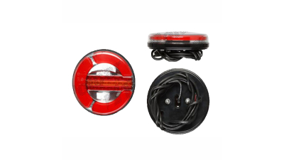 Stop lampa spate rotunda cu LED 12/24V diametru 140 mm, adancime 38 mm, distanta intre suruburi fixare 45 mm, stanga=dreapta, 1 buc.