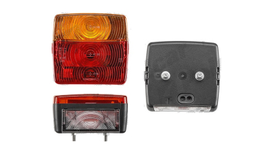 Stop lampa spate remorca 12/24V, cu lampa numar, ceata, mers inapoi, 107x99x54mm, distanta intre suruburile de fixare 45 mm, stanga=dreapta, 1 buc.
