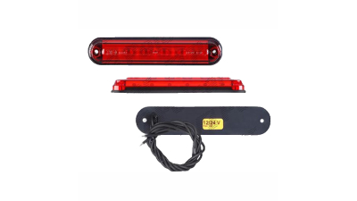 Lampa stop frana 12/24V cu 6 leduri rosu 134x27x14mm, cu cablaj, distanta intre suruburi 116mm